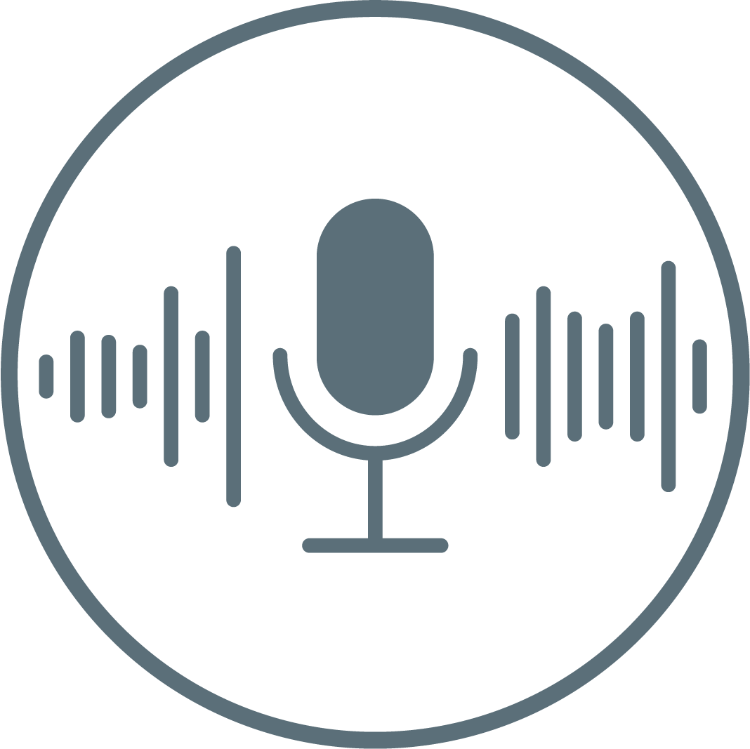 Mikrofon Grafik stellt Podcast dar
