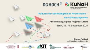 Abschlusstagung KuNaH, 15.-16.9.25, Kulturen der Nachhaltigkeit an Hochschulen